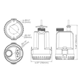 Draagbare Dompelpomp / bilgepomp, 12v, 126 L/min