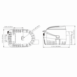 Automatische bilgepomp, 24V, 47 L/min, 0.3 bar