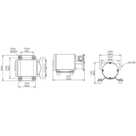 Zelfaanzuigende tweerichting bilgepomp/Impellerpomp, 24V, 30.0 L/min