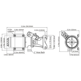 Versnijdende pomp, 24V, 45.0 L/min