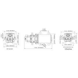 Hogedruk Membraanpomp, 24V, 5.0 L/min, uitschakeldruk 4.1 bar