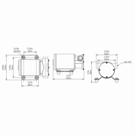 Automatische Bilgenpumpe, 12V, 47 L/min, 0.3 bar, Parts United